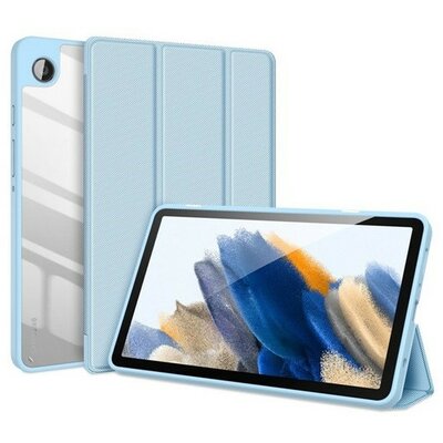Samsung Galaxy Tab A9 (8.7) SM-X110 / X115, mappa tok, Trifold, légpárnás sarok, közepesen ütésálló, átlátszó hátlap, Dux Ducis Toby, kék