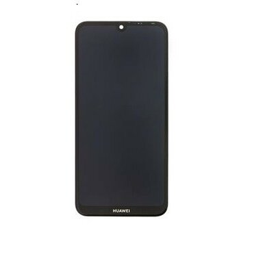 Huawei Y7 (2019) kompatibilis LCD modul kerettel, OEM jellegű, fekete, Grade S+