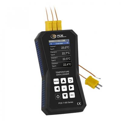 PCE Instruments PCE-T 420 PCE-T 420 Hőmérséklet adatgyűjtő Mérési méret Hőmérséklet -200 - 1800 °C PDF funkció