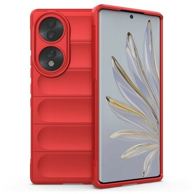 Huawei Honor 70, Szilikon tok, közepesen ütésálló, 3D minta, piros