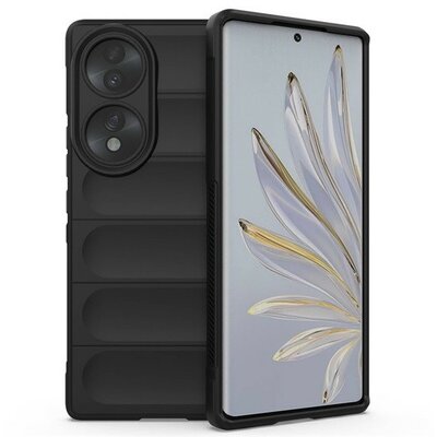 Huawei Honor 70, Szilikon tok, közepesen ütésálló, 3D minta, fekete
