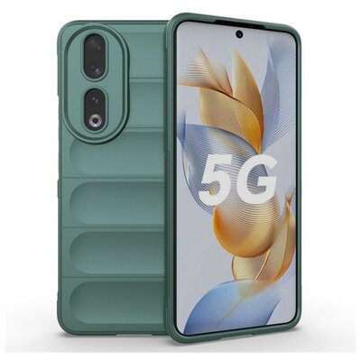 Huawei Honor 90, Szilikon tok, közepesen ütésálló, 3D minta, sötétzöld