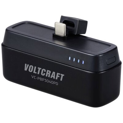 VOLTCRAFT VC-PBP3040PD Powerbank 4500 mAh Power Delivery Lítiumion Fekete (matt) állapotjelző