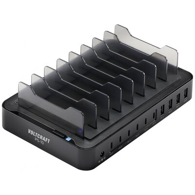 VOLTCRAFT Asztali töltőállomás 120 W Kimeneti áram (max.) 3 A Kimenetek száma: 10 x USB-A, USB-C®