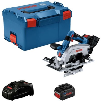 Bosch Professional GKS 18V-57-2 L Akkus kézi körfűrész Vágási mélység max. (90°) 57 mm 2. akkuval, Töltővel, Hordtáskával 18 V 5.5 Ah