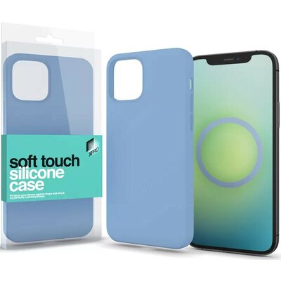 Apple iPhone 15, Szilikon tok, MagSafe rögzítésű, Xprotector Soft Touch MagSafe, világoskék