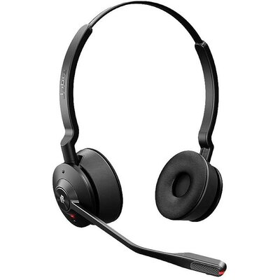 Jabra Engage 55 Telefon On Ear headset DECT Stereo Fekete Töltő- dokkoló állomással, Hangerő szabályozás, Mikrofon némítás