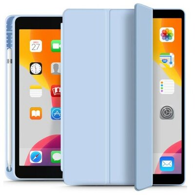 Apple iPad 10.2 (2019 / 2020 / 2021), mappa tok, Apple Pencil tartóval, Smart Case, világoskék