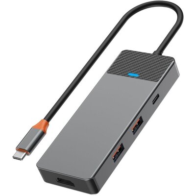 WiWU - HUB A721HD USB3.1x2+PD(100W)+USB-C(3.1)+ SD/TF(3.0)+HDMI (4K60HZ)