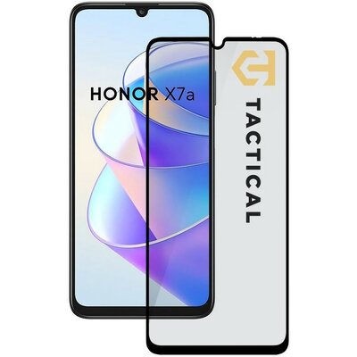 Huawei Honor X7a, Kijelzővédő fólia, ütésálló fólia (az íves részre is!), Tempered Glass (edzett üveg), Full Glue, Tactical Glass Shield 5D, fekete