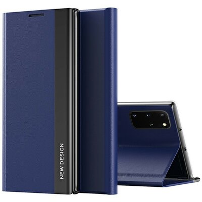 Samsung Galaxy Note 20 / 20 5G SM-N980 / N981, Oldalra nyíló tok, stand, Wooze Silver Line, sötétkék