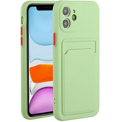 Xiaomi Redmi 9T, Szilikon tok, kártyatartóval, Wooze Card Slot, világoszöld