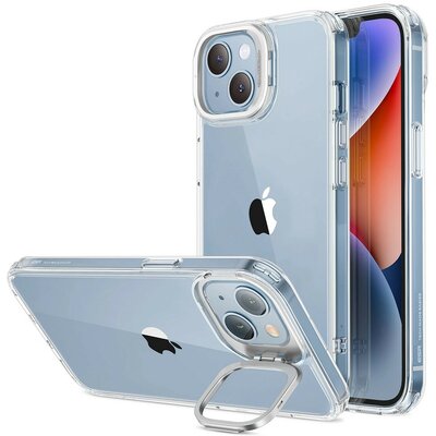 Apple iPhone 14 Plus, Szilikon tok, közepesen ütésálló, légpárnás sarok, kitámasztóval, ESR Classic Hybrid Stash Stand, átlátszó