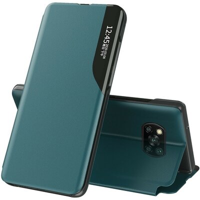 Samsung Galaxy S8 Plus SM-G955, Oldalra nyíló tok, stand, hívás mutatóval, Wooze FashionBook, zöld