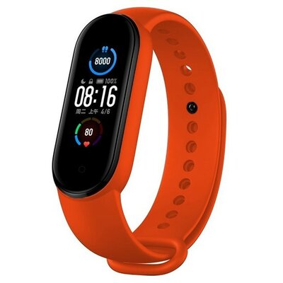 Xiaomi Mi Band 5 / Mi Band 6, szilikon pótszíj, állítható, Devia Delux Sport, narancssárga