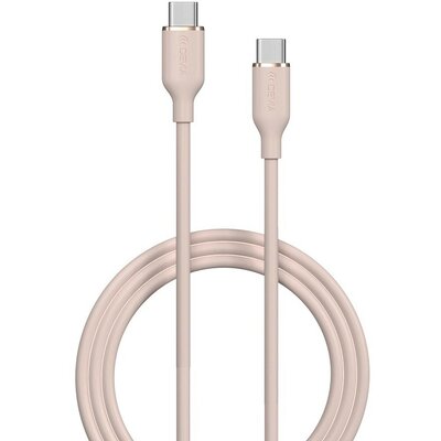 USB Type-C töltő- és adatkábel, USB Type-C, 120 cm, 3000 mA, 60W, gyorstöltés, PD, Devia Jelly, EC632, rózsaszín