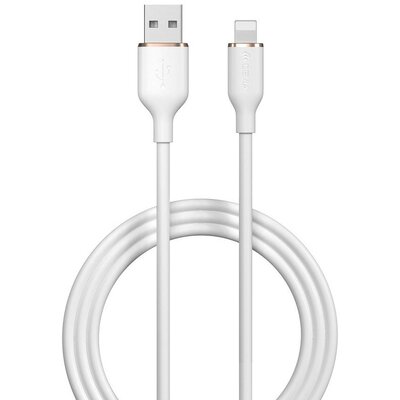 USB töltő- és adatkábel, Lightning, 120 cm, 2400 mA, Devia Jelly, EC630, fehér