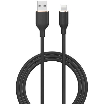 USB töltő- és adatkábel, Lightning, 120 cm, 2400 mA, Devia Jelly, EC630, fekete