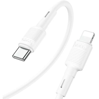 USB Type-C töltő- és adatkábel, Lightning, 100cm, 20W, gyorstöltés, PD, Hoco X83 Victory, fehér