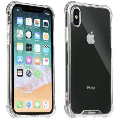 Apple iPhone 15 Pro Max, Szilikon védőkeret, akril hátlap, közepesen ütésálló, Armor Jelly Case, Roar, átlátszó