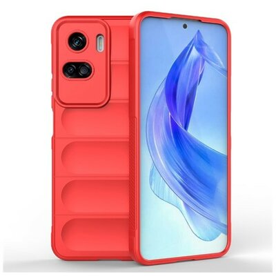 Huawei Honor 90 Lite, Szilikon tok, közepesen ütésálló, 3D minta, piros