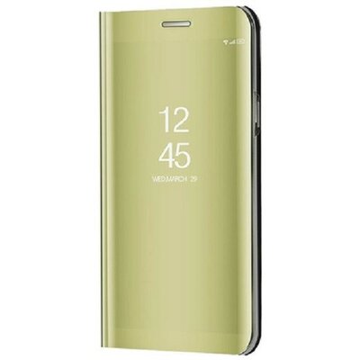 Samsung Galaxy A25 5G SM-A256B, Oldalra nyíló tok, hívás mutatóval, Smart View Cover, arany (utángyártott)