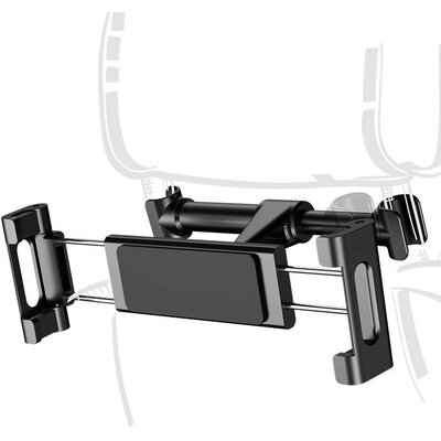 Autós tartó, Univerzális, 4.7 - 12.9&quot; -os készülékekhez, fejtámlára szerelhető, 360°-ban forgatható, Baseus Backseat, fekete