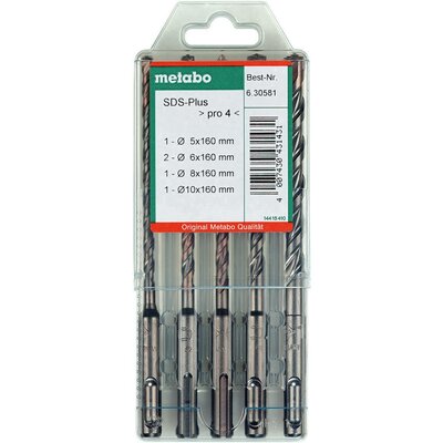 Metabo 630581000 Kalapácsfúró készlet 5 részes 5 mm, 6 mm, 8 mm, 10 mm Teljes hossz 160 mm 5 db