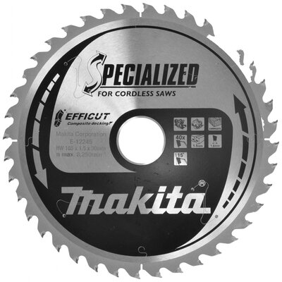 Makita E-12245 Körfűrészlap 185 x 30 x 1.5 mm Fogak száma (collonként): 40 1 db