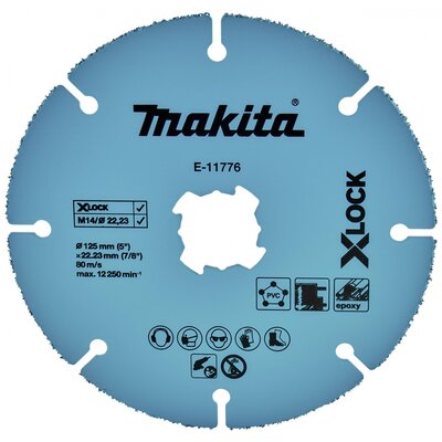 Makita Trennscheibe 125mm Uni.X-Lock E-11776 Vágótárcsa, egyenes 125 mm 1 db