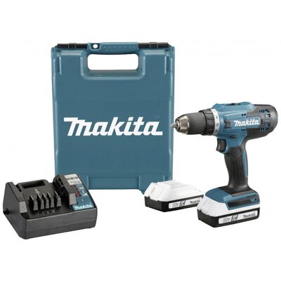 Makita DF488D002 Akkus fúrócsavarozó 18 V 1.5 Ah Lítiumion 2. akkuval, Töltővel, Hordtáskával