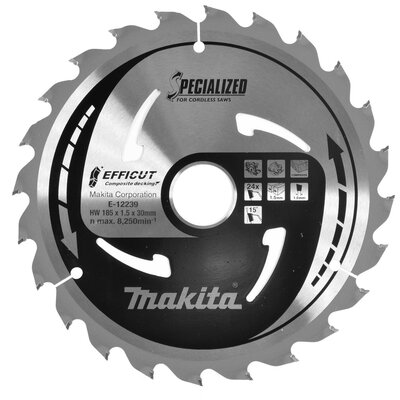 Makita E-12239 Körfűrészlap 185 x 30 x 1.5 mm Fogak száma (collonként): 24 1 db