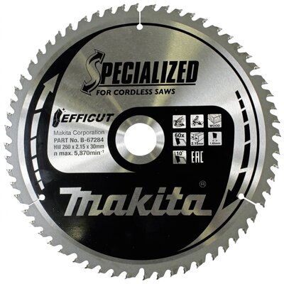 Makita B-67284 B-67284 Körfűrészlap 260 x 30 x 2.15 mm Fogak száma (collonként): 60 1 db