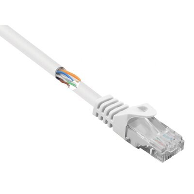 Basetech BT-2272258 RJ45 Hálózati kábel, patchkábel CAT 5e U/UTP 3.00 m Fehér Védővel 1 db