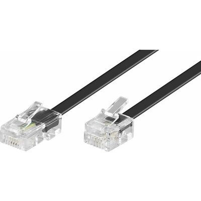 Basetech ISDN, Western Csatlakozókábel [1x RJ45 dugó, 8p4c - 1x RJ11 dugó, 6p4c] 15.00 m Fekete