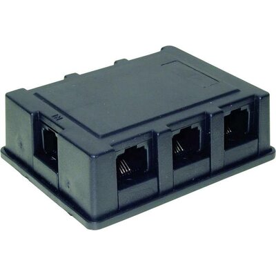 ISDN Y adapter, 1x RJ45 alj, 8p4c - 6x RJ45 alj, 8p4c, fekete, Basetech