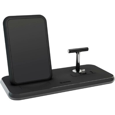 ZENS indukciós akkutöltő 2000 mA Aluminium Series Stand Wireless Charger + Dock ZEDC06B Kimenetek Standard indukciós töltés, USB, Apple Dock dugó Lightning