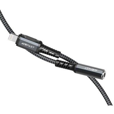 ACEFAST cable audio to Lightning 8-pin - Jack 3,5mm (female) MFi aluminum alloy C1-05 18 cm deep space gray