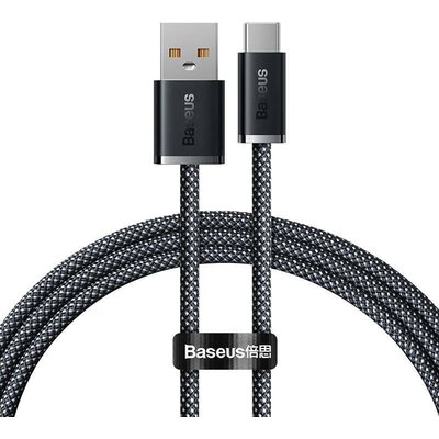 USB töltő- és adatkábel, USB Type-C, 100 cm, 6000 mA, 100W, gyorstöltés, cipőfűző minta, Baseus Dynamic, CALD000616, szürke