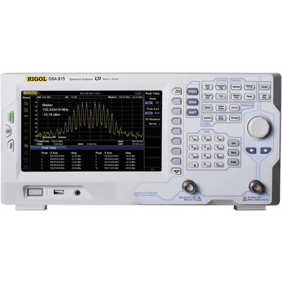 Spektrumanalizátor 9 kHz - 1,5 GHz, sávszélesség (RBW) 100 Hz, Rigol DSA815-TG