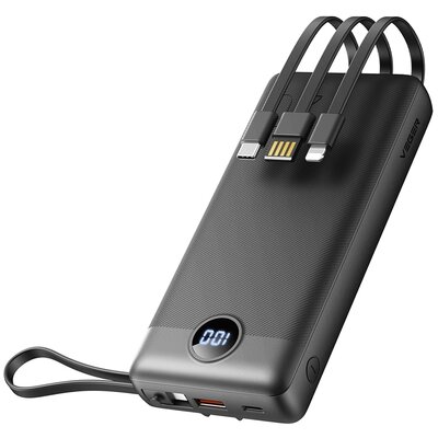 VEGER power bank 20.000 mAh beépített kábelekkel Micro USB / Type C / Lightning C20 (W2047) black