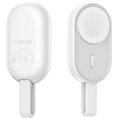 VEGER power bank 1200 mAh Apple Watch Pomme compatible (W0102) fehér