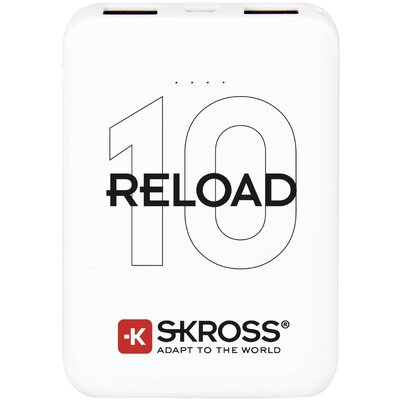 Skross Reload 10 Powerbank 10000 mAh Lítiumion Fehér állapotjelző