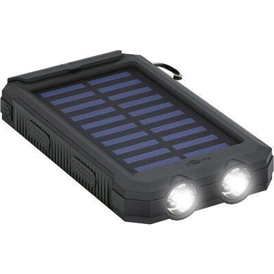 Goobay Goobay 49216 Solar Powerbank 8000 mAh, 2x USB-A Anschlüsse, LED-Anzeige, Schwarz 49216 Napelemes akkutöltő Töltőáram napelem (max.) 200 mA 8000 mAh