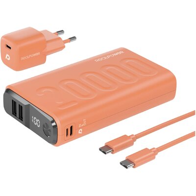 RealPower PB-20000 Power Pack Powerbank 20000 mAh Lítiumion USB, USB-C® Narancs