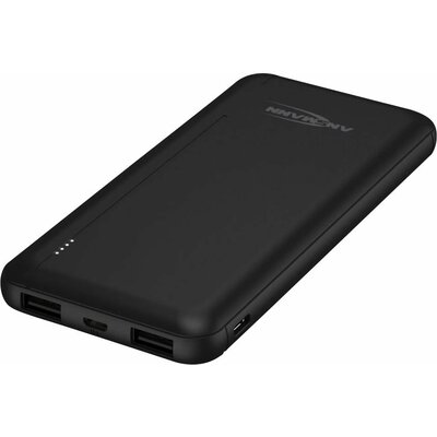 Ansmann PB212 Powerbank 10000 mAh Smart IC LiPo Mikro USB, USB-C®, USB Fekete állapotjelző