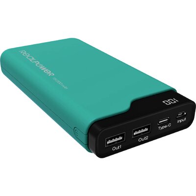 RealPower PB-15000C Powerbank 15000 mAh Lítiumion Zöld