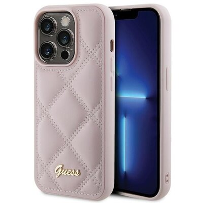 GUESS tok IPHONE 15 Pro GUHCP15LPSQSQSP (Quilted Metal Logo) pink