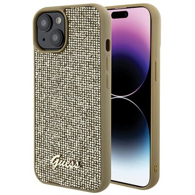 GUESS tok IPHONE 13 / 14 / 15 GUHCP15SPMSDGSD (Disco Metal Script) gold