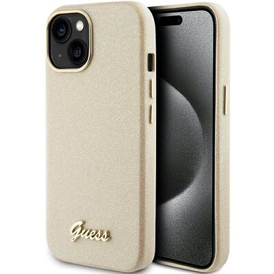 GUESS tok IPHONE 13 / 14 / 15 GUHCP15SPGMCSD (Glitter Glossy Script) gold